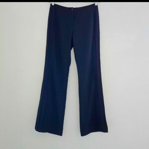 VALENTINO ROMA Navy Paneled Sides Mid Rise Wide Leg Trousers
